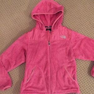 Pink Fleece NORTH FACE zip up hoodie